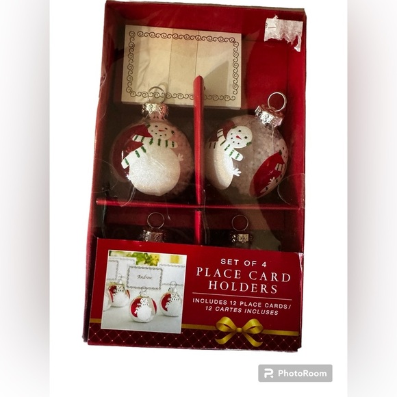NEW! BED BATH & BEYOND Placecard Holder
Ornament Snowman Set of 4 Christmas NWT - Picture 1 of 6